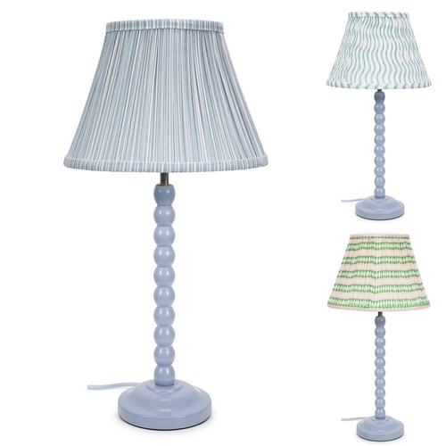 Powder blue bobbin - table, lamp