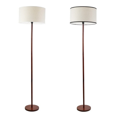 Dark wood floor lamp single - wood,