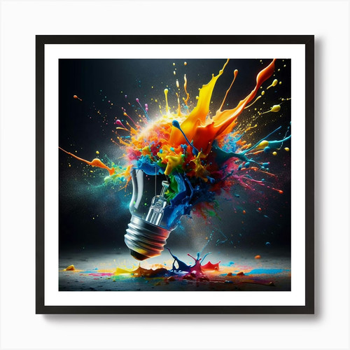 Light bulb splashed with paint - bulb,