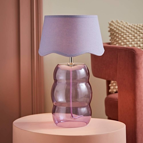 Lilac glass table - lilac, fabric